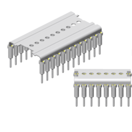 Aluminium Carriers Precision DIP IC-Sockets THT Through hole, Pitch 2.54mm