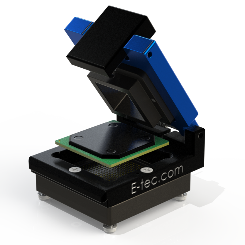 Open Clamshell Alu 200 contacts Probe Pin Solderless Compression Test Socket for BGA - Bumped chip - WLCSP Open Clamshell Alu 200 contacts Probe Pin Solderless Compression Test Socket for BGA - Bumped chip - WLCSP